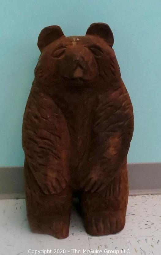 wooden bear statue